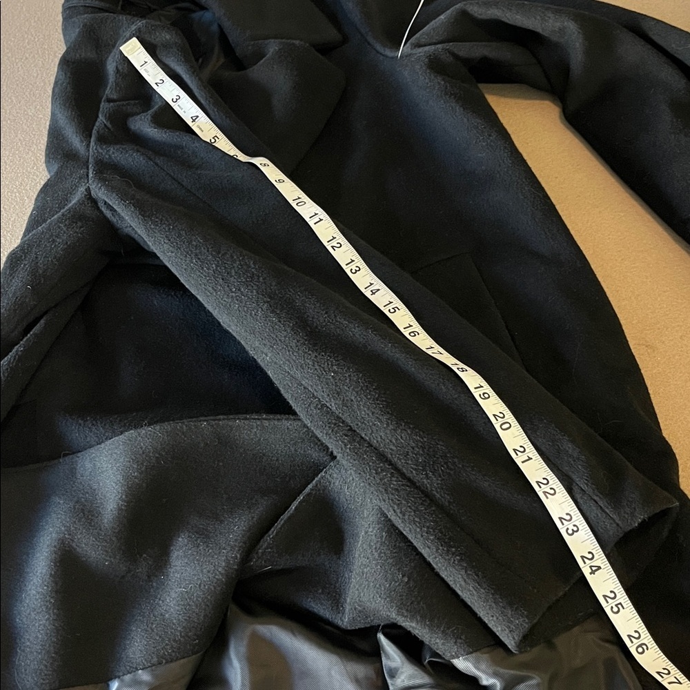 Bernardo Grand Sleek Wool Blend Black Coat - M - Picture 10 of 13